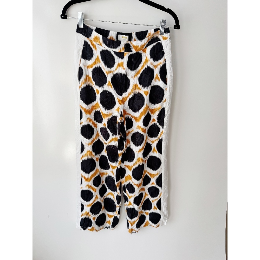 Anthropologie Maeve Wellesley wide Leg Crop Printed Pants 4 - Picture 3 of 8